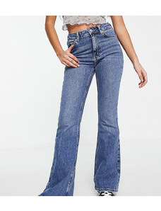 New Look Petite - Jeans a zampa a vita medio alta blu medio