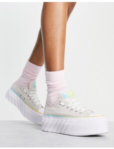 Converse - Lift 2x Ox Gradient Heat - Sneakers bianco sporco e arcobaleno sfumato con plateau