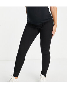 Topshop Maternity - Joni - Jeans neri con fascia sotto al pancione-Nero