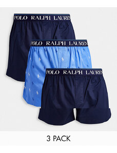 Polo Ralph Lauren - Confezione da 3 boxer blu navy con elastico in vita con logo