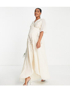 Hope & Ivy Maternity - Leila - Vestito da sposa color avorio-Bianco
