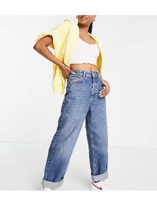 Topshop Petite - Mom jeans oversize blu medio