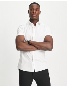 Topman - Camicia a maniche corte elegante bianca-Bianco