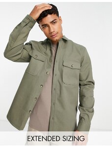 ASOS DESIGN - Camicia giacca kaki-Verde