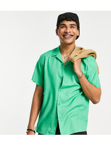 Reclaimed Vintage Inspired - Camicia in viscosa verde con rever