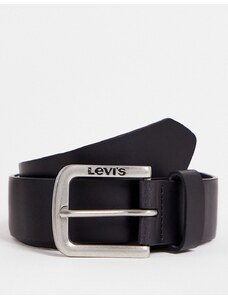 Levi's - Seine - Cintura in pelle nera con logo-Marrone