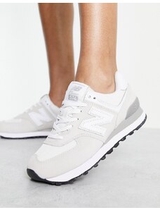 New Balance - 574 - Sneakers bianco metallizzato e argento