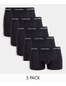 Calvin Klein - Cotton Stretch - Confezione da 5 boxer aderenti neri-Nero
