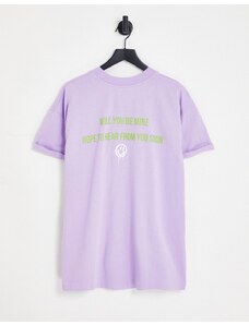 Night Addict - T-shirt lilla con stampa del logo-Viola