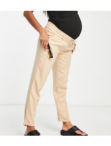 Mama.licious Mamalicious Maternity - Pantaloni da mare beige con fascia sotto al pancione-Neutro