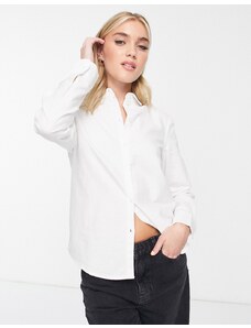 Pieces - Camicia bianca in cotone-Bianco