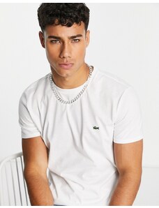 Lacoste - T-shirt in cotone Pima bianco con logo