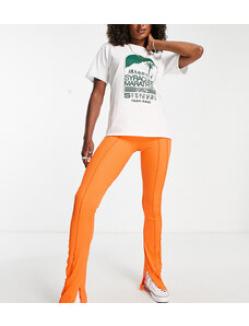 Topshop Tall - Pantaloni a zampa skinny arancioni con cuciture a vista-Arancione