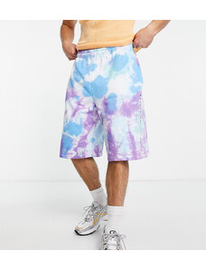 COLLUSION - Pantaloncini oversize tie-dye con stampa del logo in coordinato-Multicolore