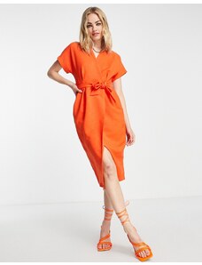 Closet London - Vestito avvolgente stile kimono arancione