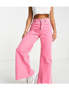 River Island Petite - Jeans con fondo molto ampio rosa acceso