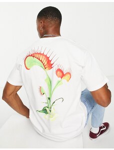Vans - T-shirt bianca con stampa floreale sul retro-Bianco