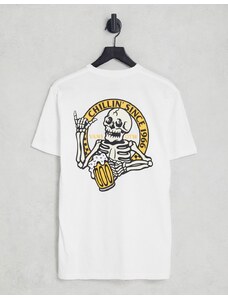 Vans - Chillin Skull - T-shirt bianca con stampa sul retro-Bianco