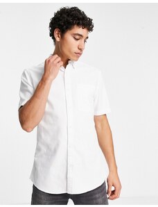River Island - Camicia bianca a maniche corte e 1 tasca-Bianco