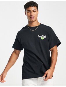 New Look - NY Apple - T-shirt nera-Nero