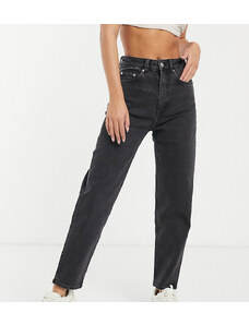 Weekday - Lash - Mom jeans neri in cotone a vita alta - BLACK-Nero
