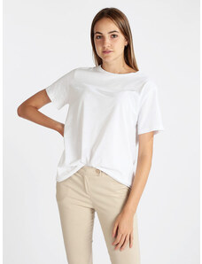 Solada T-shirt Donna In Cotone Monocolore Manica Corta Bianco Taglia X/2xl