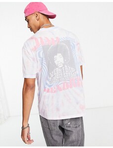 ASOS DESIGN - T-shirt tie-dye con stampa di Jimi Hendrix-Multicolore