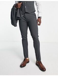 ASOS DESIGN - Pantaloni da abito skinny grigio scuro
