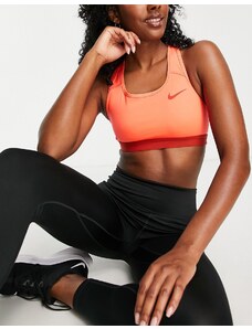 Nike Training - Dri-FIT Swoosh - Reggiseno sportivo a supporto medio rosa scuro con logo
