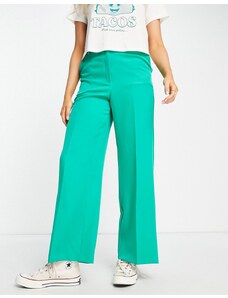 New Look - Pantaloni sartoriali a fondo ampio verde acceso