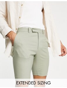 ASOS DESIGN - Pantaloncini slim eleganti color salvia-Verde