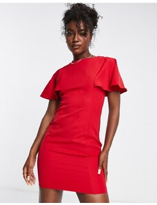 Trendyol - Vestito corto rosso con maniche con volant