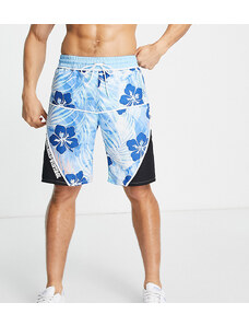 Reclaimed Vintage Inspired - Pantaloncini da surf con stampa hawaiana blu
