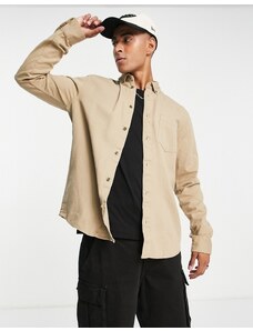 Only & Sons - Camicia in twill pesante beige-Neutro