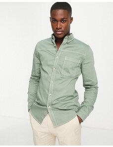 ASOS DESIGN - Camicia di jeans skinny verde salvia