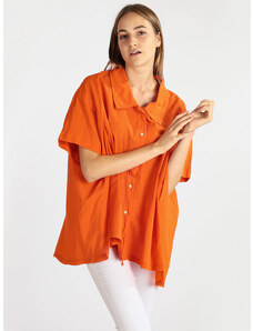 Gioya Maxi Camicia Donna Con Manica a Pipistrello Bluse Arancione Taglia Unica