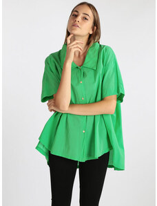 Gioya Maxi Camicia Donna Con Manica a Pipistrello Bluse Verde Taglia Unica