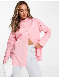 Topshop - Camicia rosa in popeline con polsini