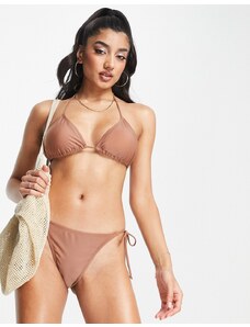 Brave Soul - Slip bikini color marrone con laccetti laterali