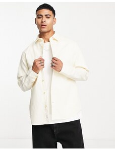 Selected Homme - Camicia in cotone crema a nido d'ape-Bianco