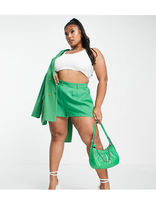 In The Style Plus x Billie Faiers - Pantaloncini sartoriali verdi in coordinato-Verde