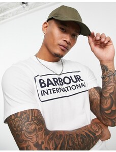 Barbour International - T-shirt bianca con logo grande-Bianco