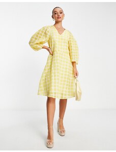 In Wear InWear - Vestito con maniche voluminose a quadretti giallo