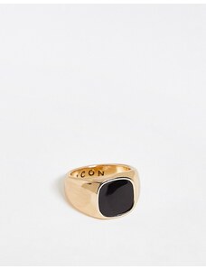 Icon Brand - Sunday - Anello con sigillo color oro smaltato