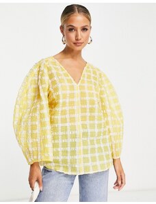 In Wear InWear - Malva - Blusa con maniche voluminose gialla a quadretti-Giallo