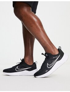 Nike Running - Downshifter 12 - Sneakers bianche e nere-Nero
