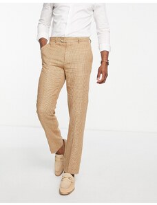 Gianni Feraud - Pantaloni da abito marrone a quadri