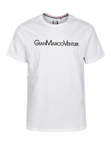 Gian Marco Venturi T-shirt Uomo Manica Corta Con Scritta Bianco Taglia Xl