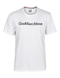 Gian Marco Venturi T-shirt Manica Corta Uomo Con Scrita Bianco Taglia L