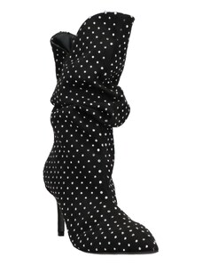 scarpe donna FORNARINA stivaletti nero tessuto camoscio BX114